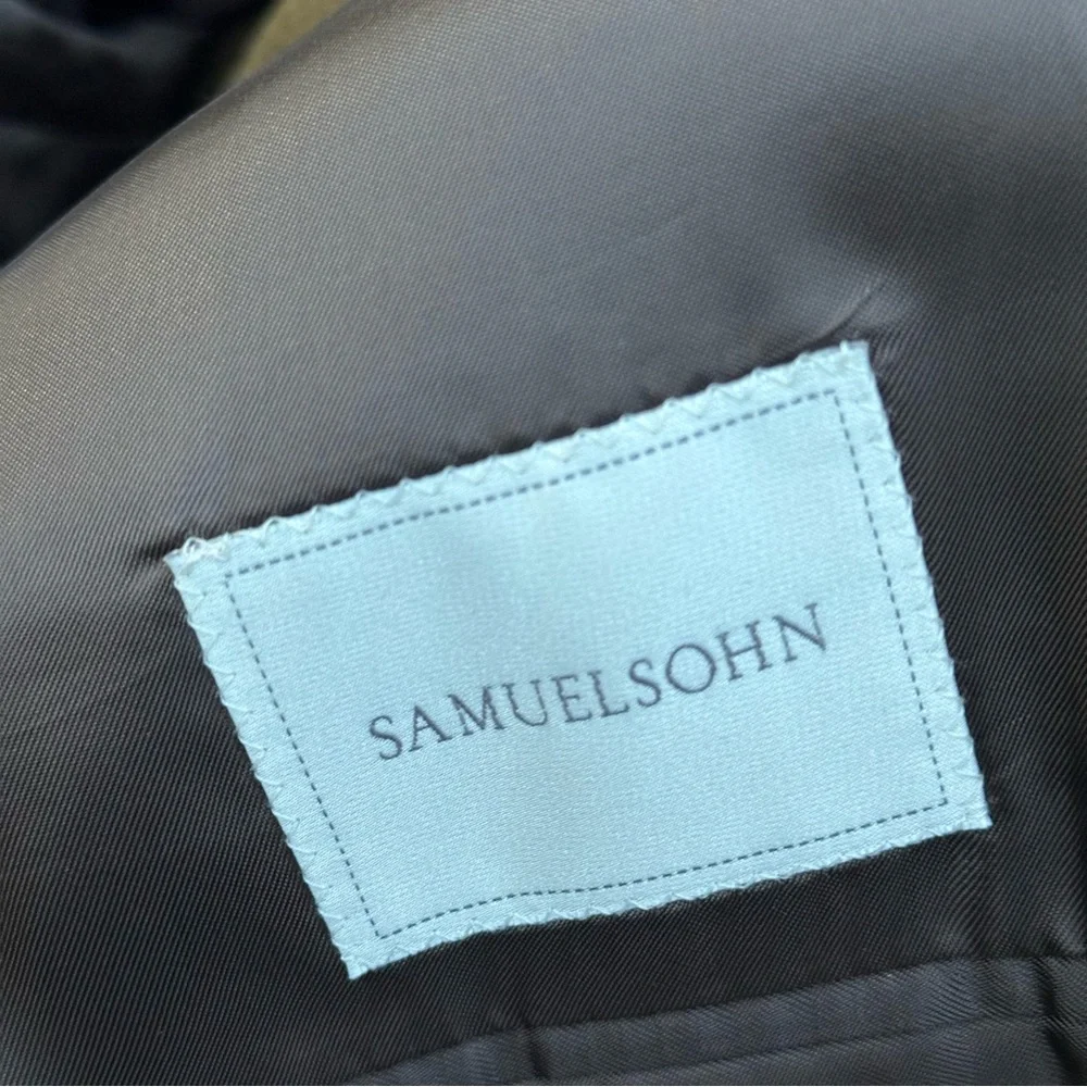 Samuelsohn Gable Brown CASHMERE Sport Coat Jacket 46 R